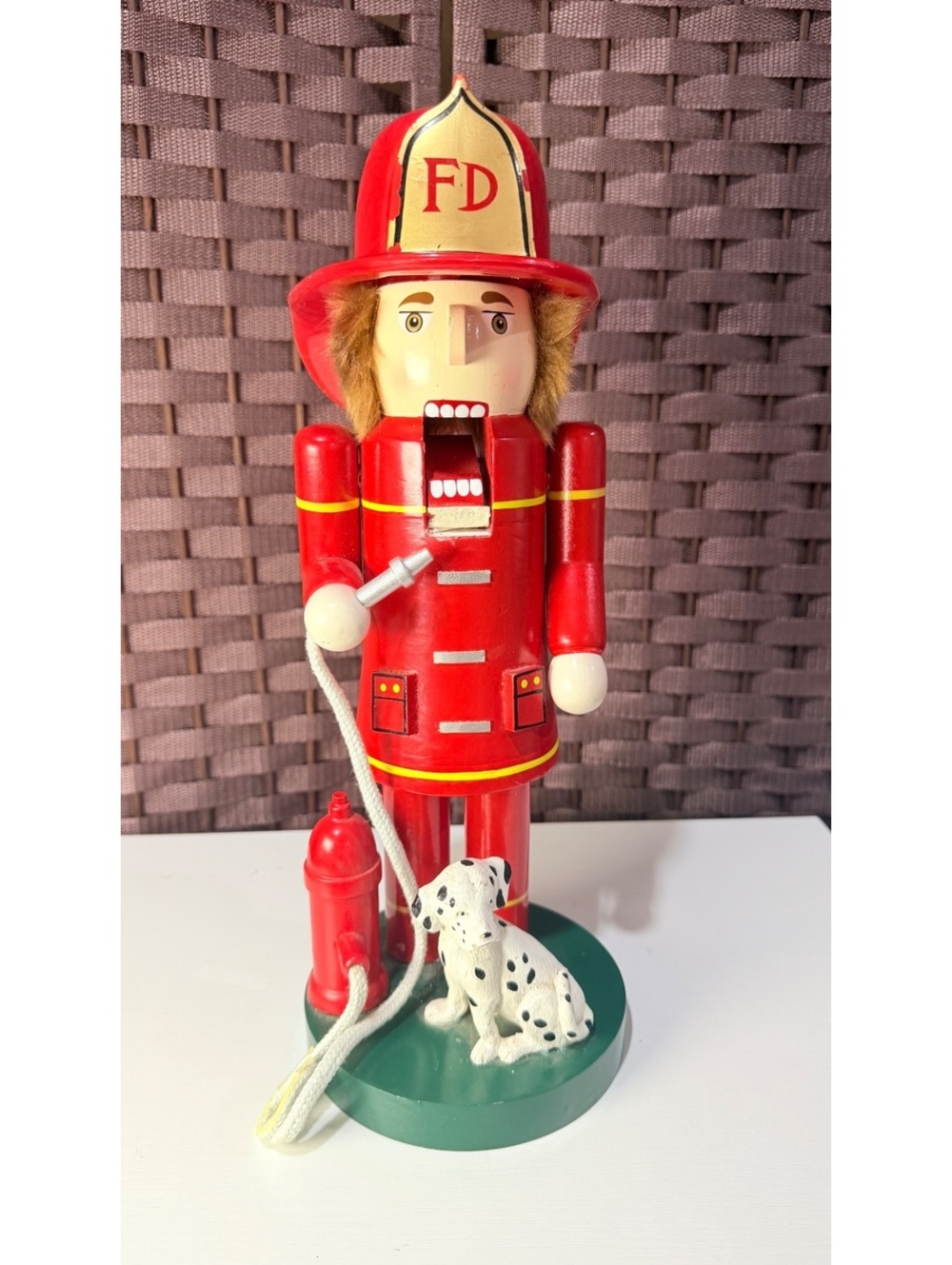 Sleigh Hill Fireman Fire Fighter Nutcracker Dalmatian NIB